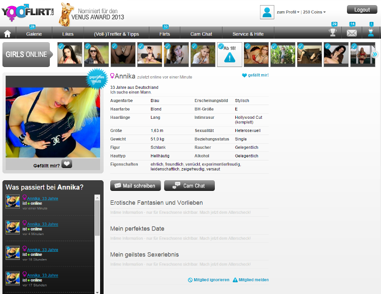YooFlirt Profil-Details